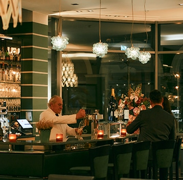 Ansicht der Bar im Hotel Goliath